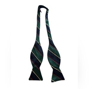 O’Connell Lucas Chele adjustable Striped Green and Navy Bow Tie
